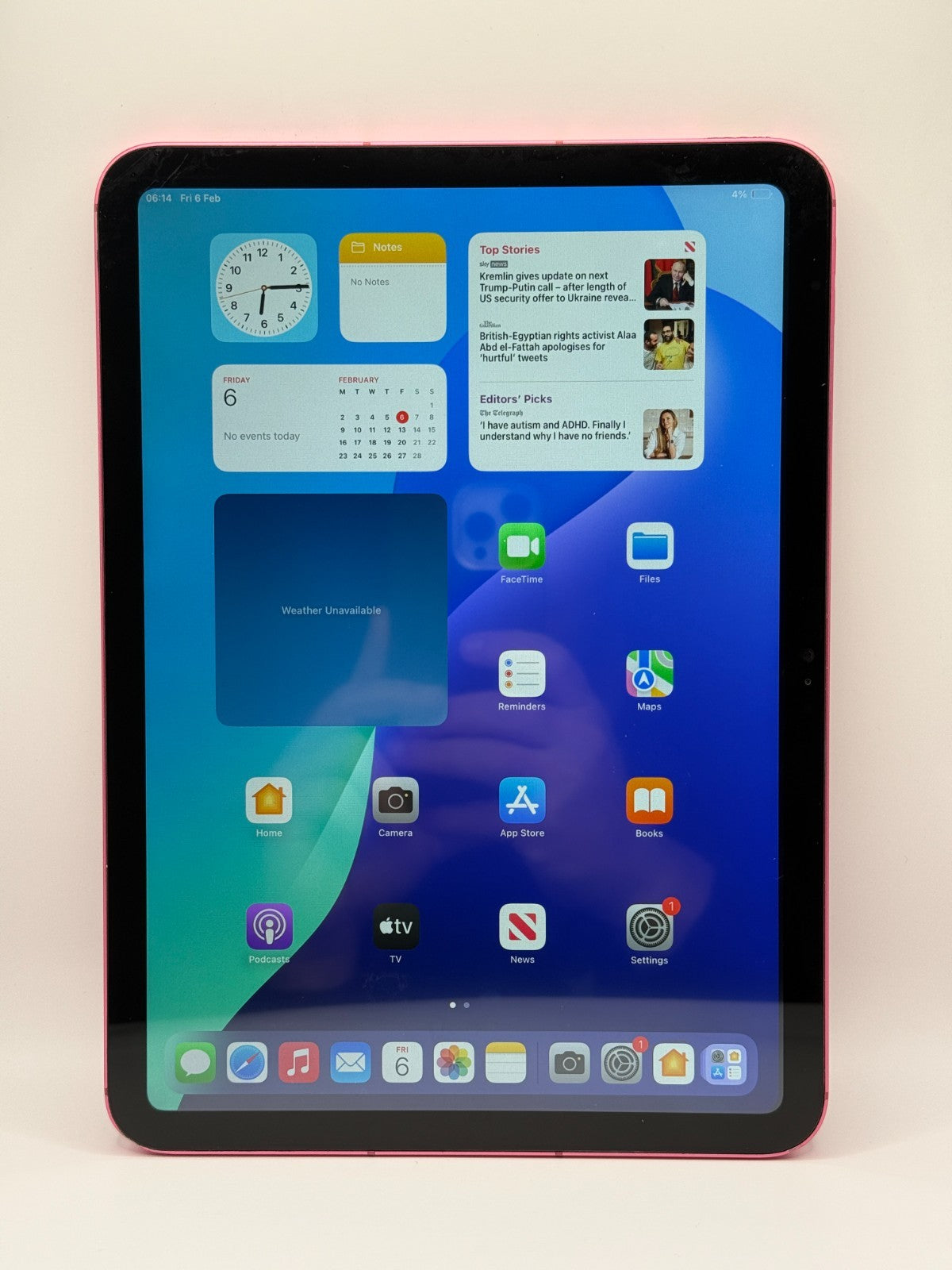 Apple Ipad 10th Generation 64GB Wi-Fi 5G Cellular 10.9in Pink Good Condition