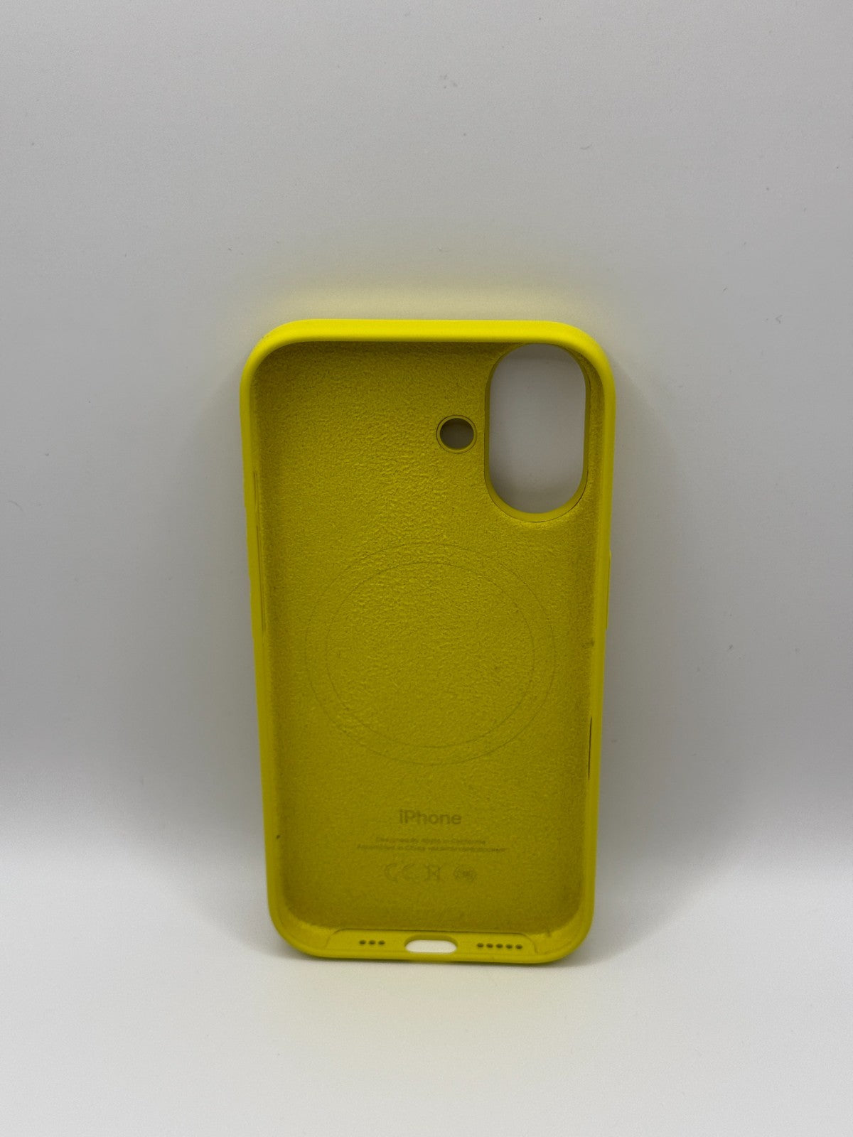 Apple Silicone Iphone 16 Yellow Case MagSafe Cover Genuine Used But Excellent