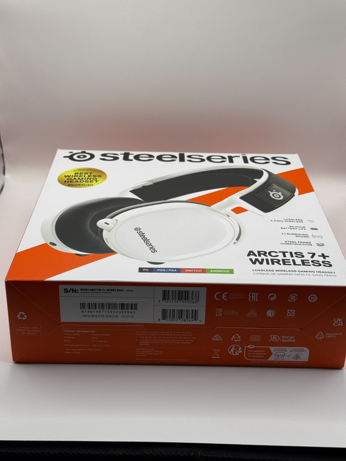 SteelSeries Arctis 7 Plus Wireless Gaming Headset White Opened Never Used