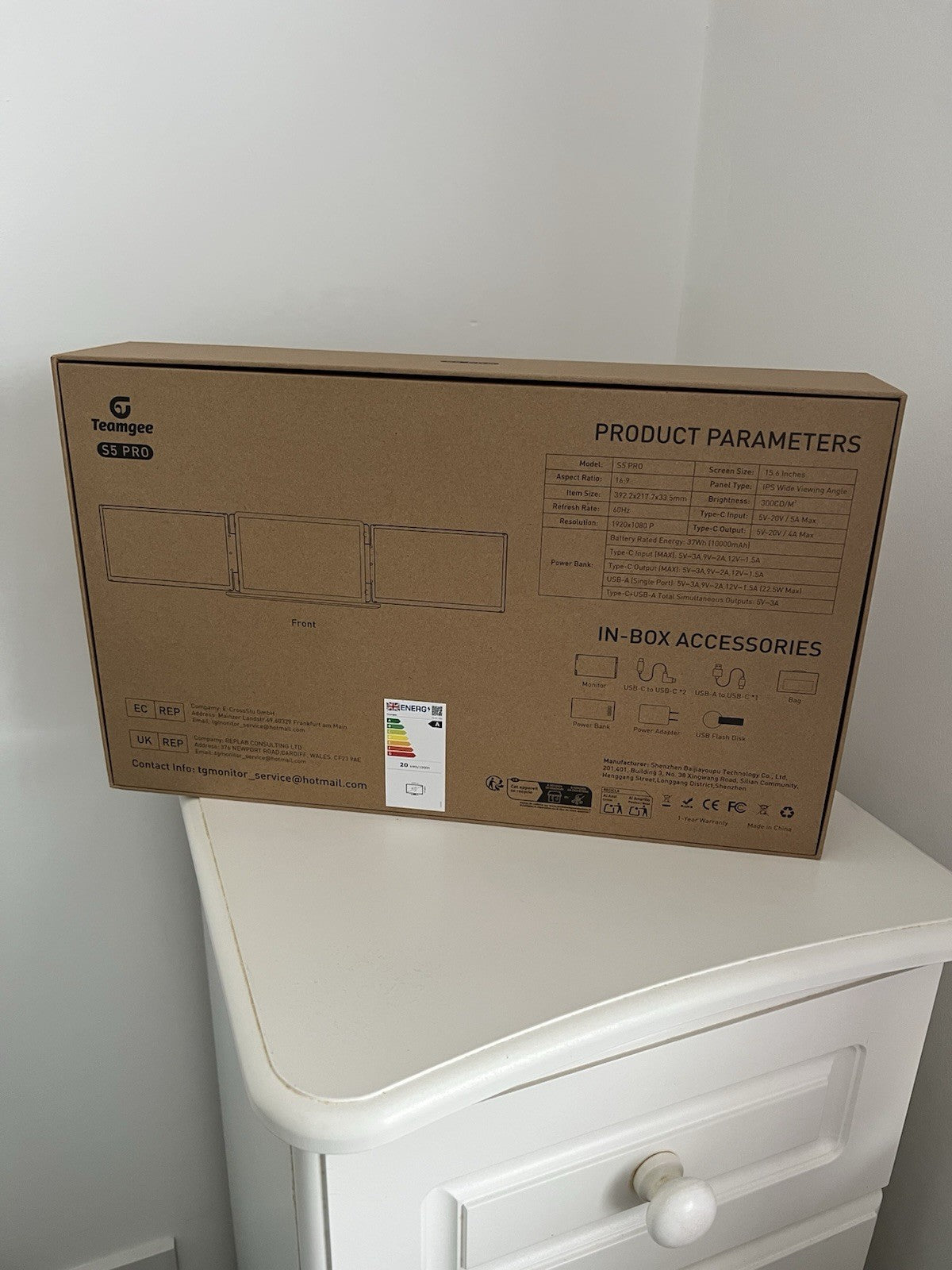 Teamgee 15.6" FHD Laptop Screen Extender With Power Bank (Portable, Ultra Slim)