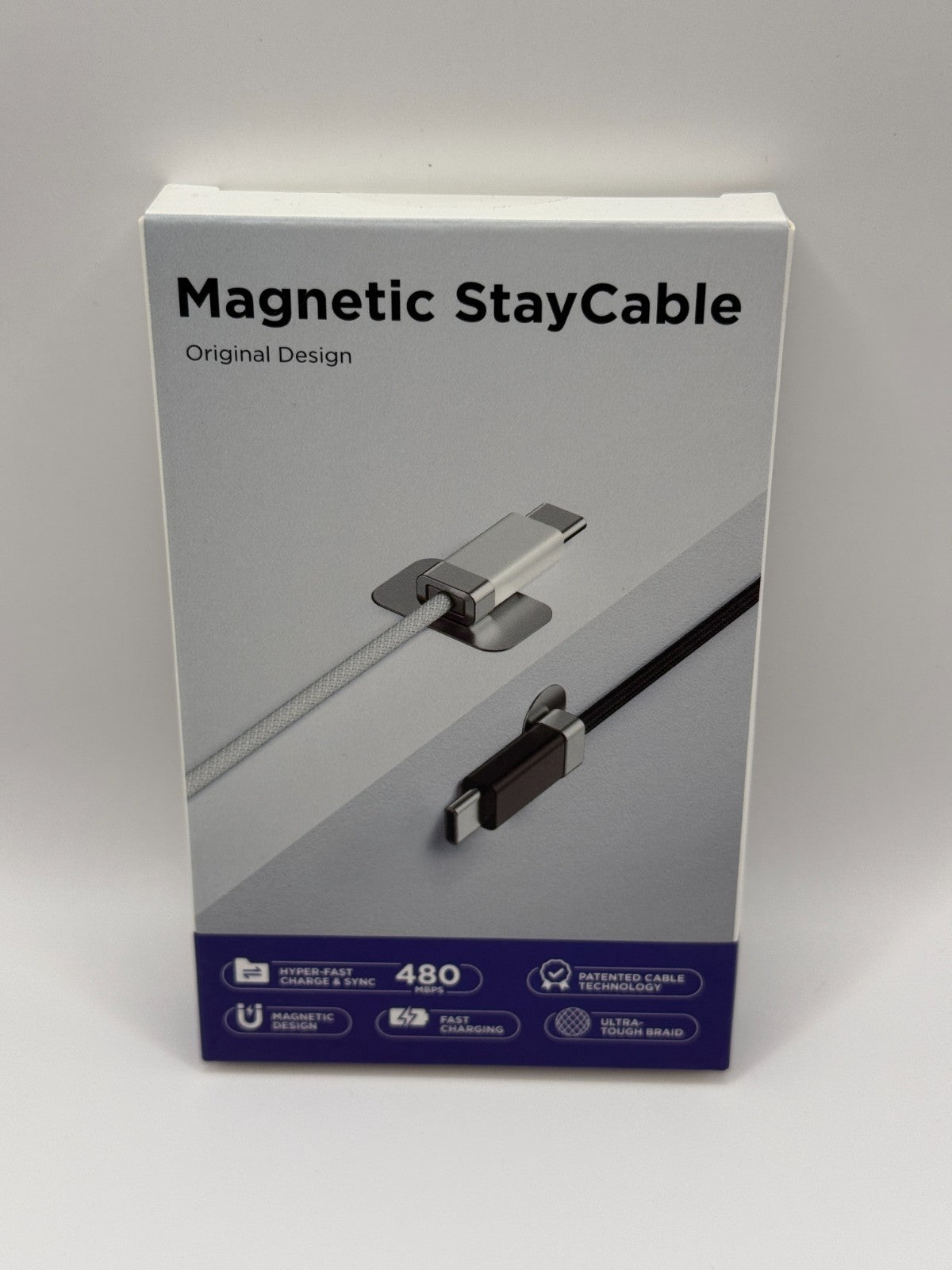 Magtame Magnetic USBC To C Cable Coiled 1.5M Flexible Cord 60W 480Mbps White New