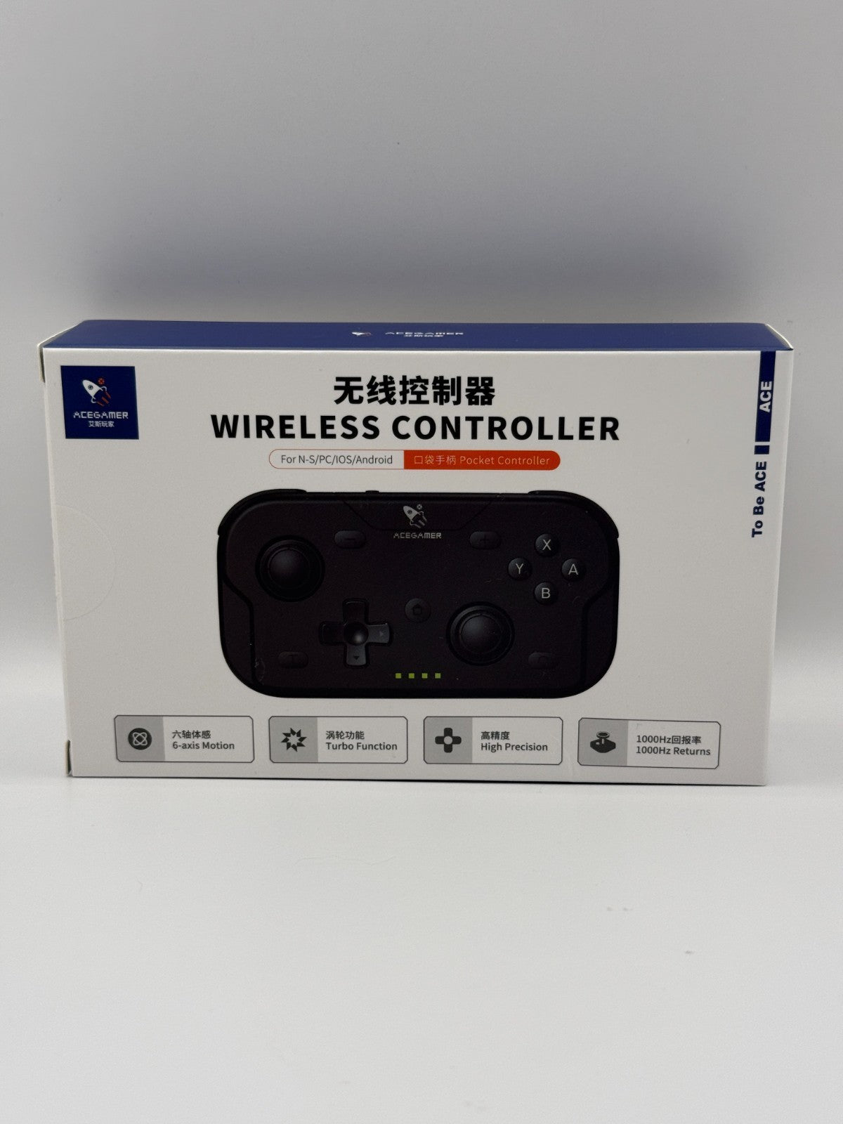 AceGamer T50 Wireless Pocket Controller Black Opened Never Used Pc Mac Mobile NS