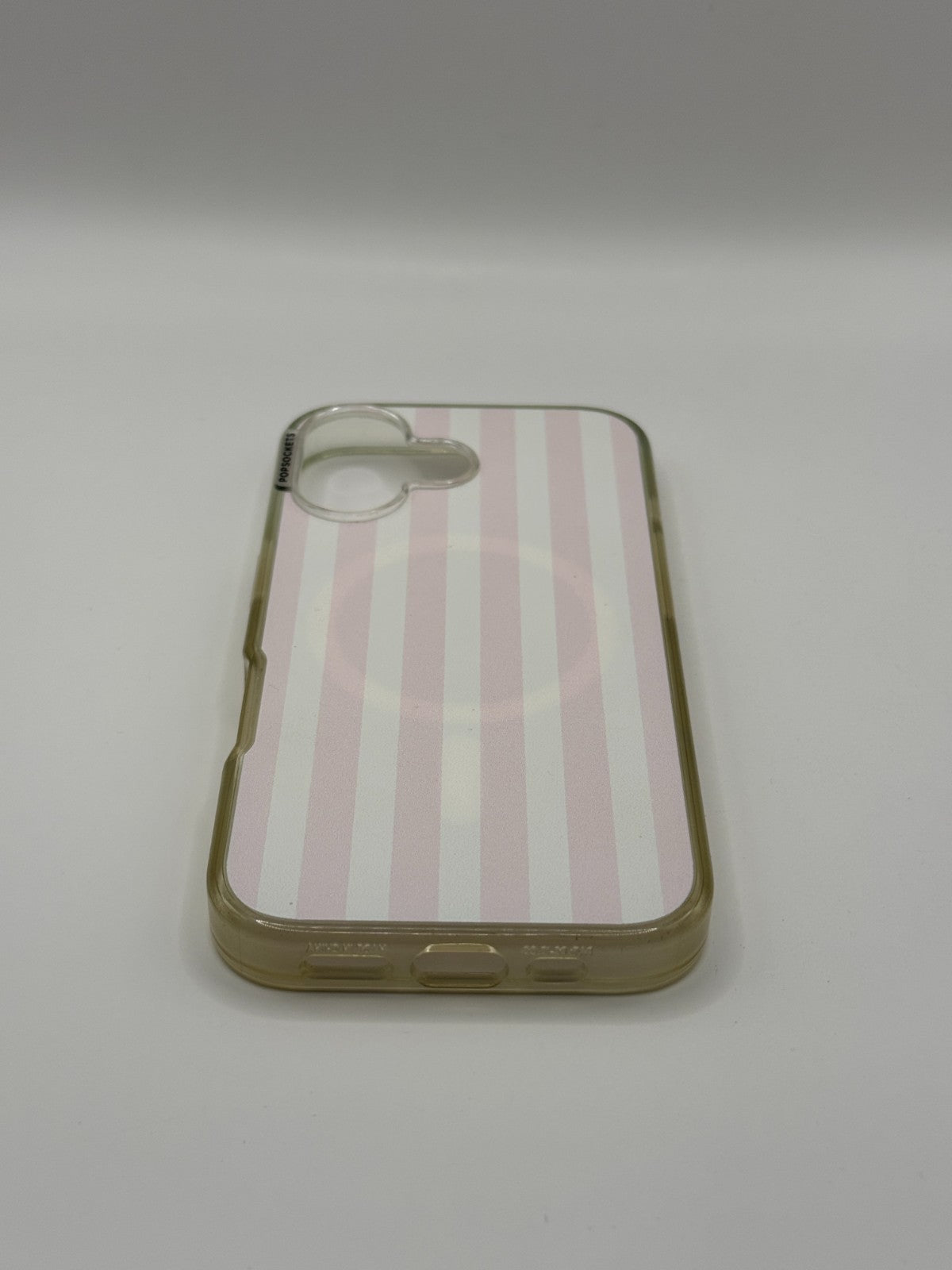 PopSockets Club Stripe Pink Case For Iphone 16 Used But Excellent