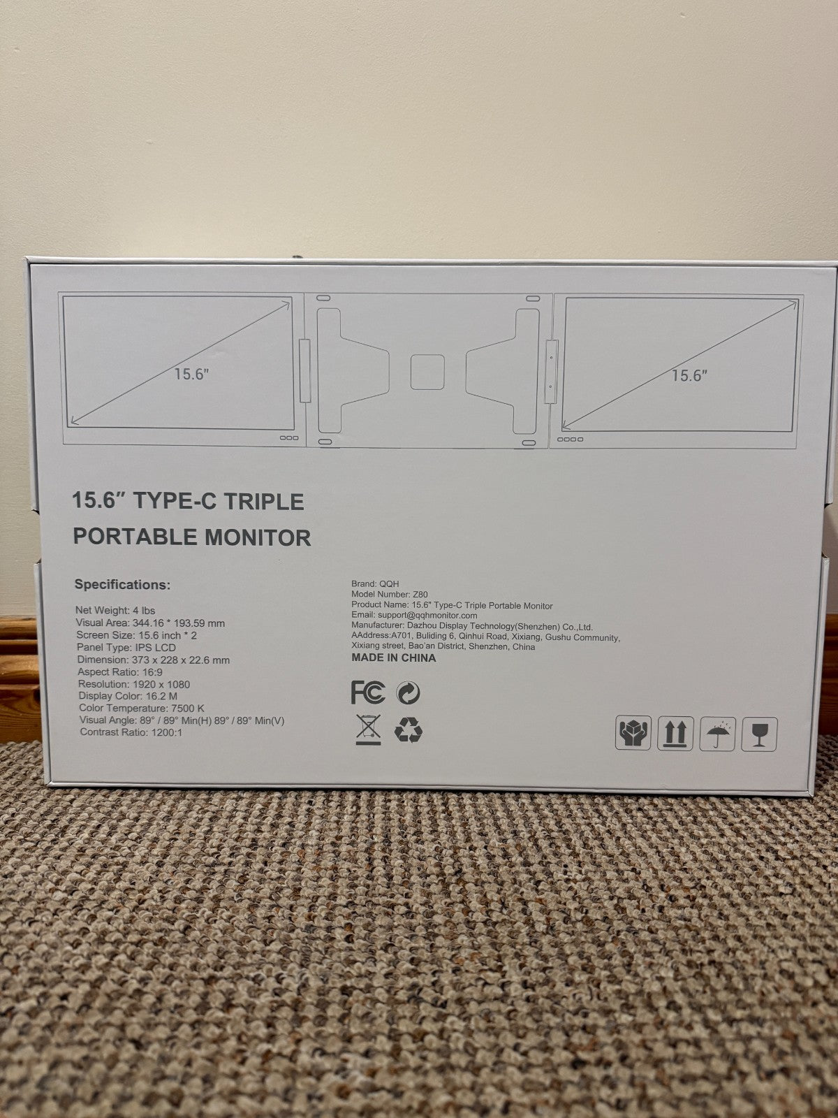 QQH Z80 Portable Dual Monitor Setup For Notebooks Dual 1080P Full HD Ips Led