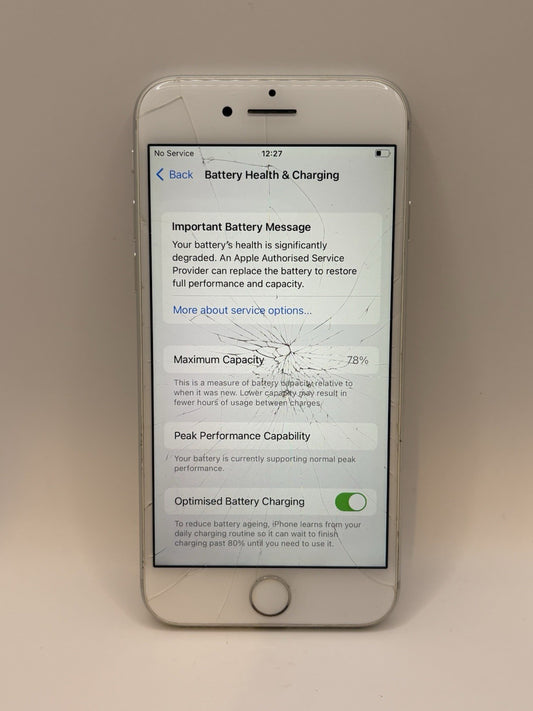 Apple iPhone 8 64GB White Unlocked Cracked Screen