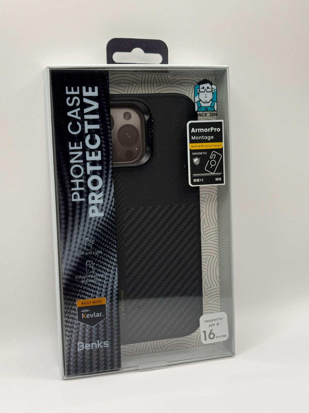 Benks ArmorPro Montage Black Iphone 16 Pro Max With Camera Control Magnetic