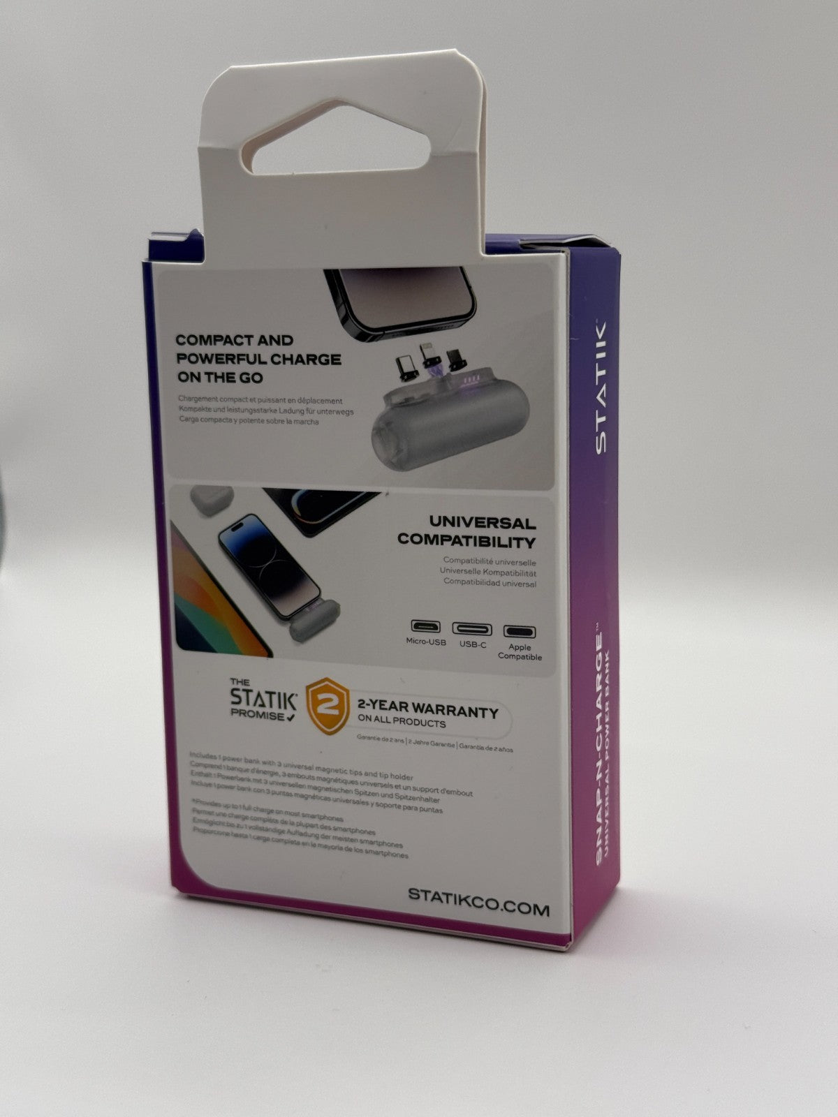 Statik Snap N Charge Compact 3.200Mah Magnetic Power Bank Opened Never Used