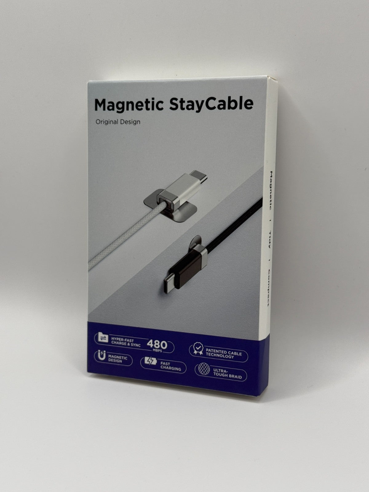 Magtame Magnetic USBC To C Cable Coiled 1.5M Flexible Cord 60W 480Mbps White New