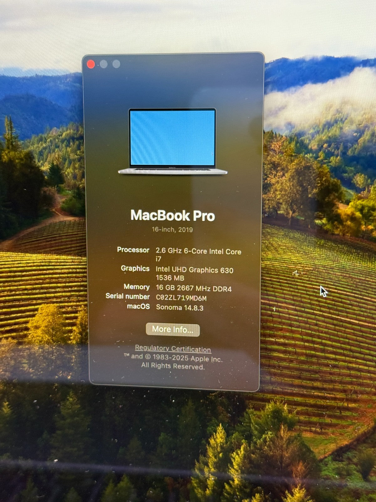 Apple MacBook Pro 16" 512GB SSD Intel Core i7 9th Gen 2.60 GHz 16GB Warranty