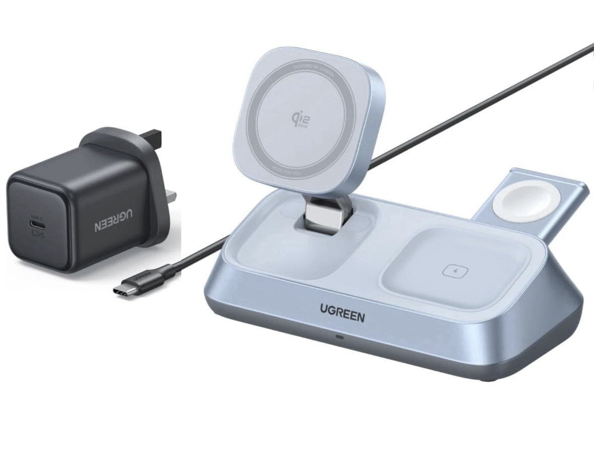 Ugreen 25W 3-in-1 Magflow Wireless Charging Stand iPhone Watch AirPods