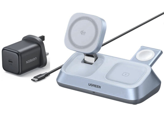 Ugreen 25W 3-in-1 Magflow Wireless Charging Stand iPhone Watch AirPods