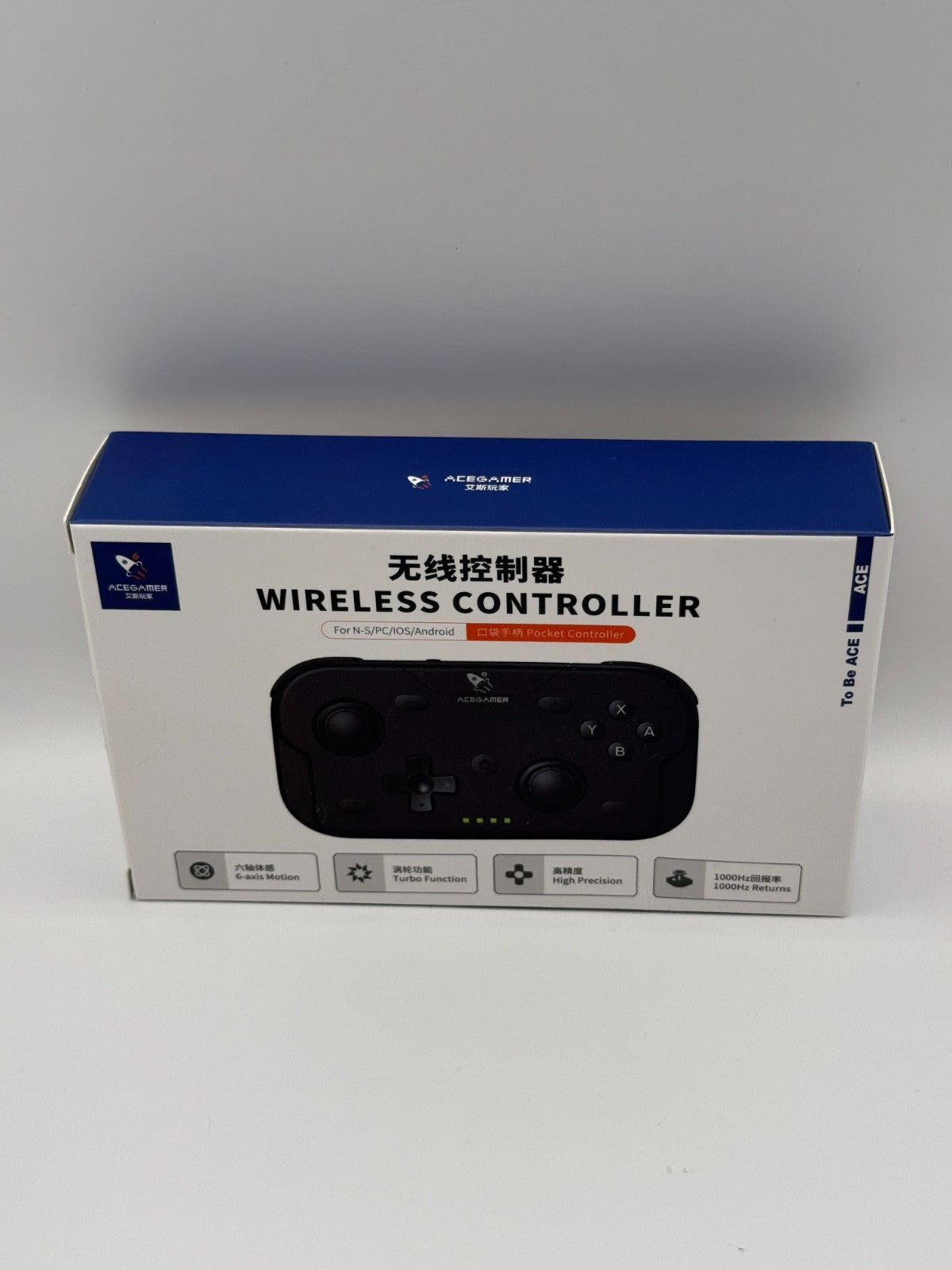 AceGamer T50 Wireless Pocket Controller Black Opened Never Used Pc Mac Mobile NS
