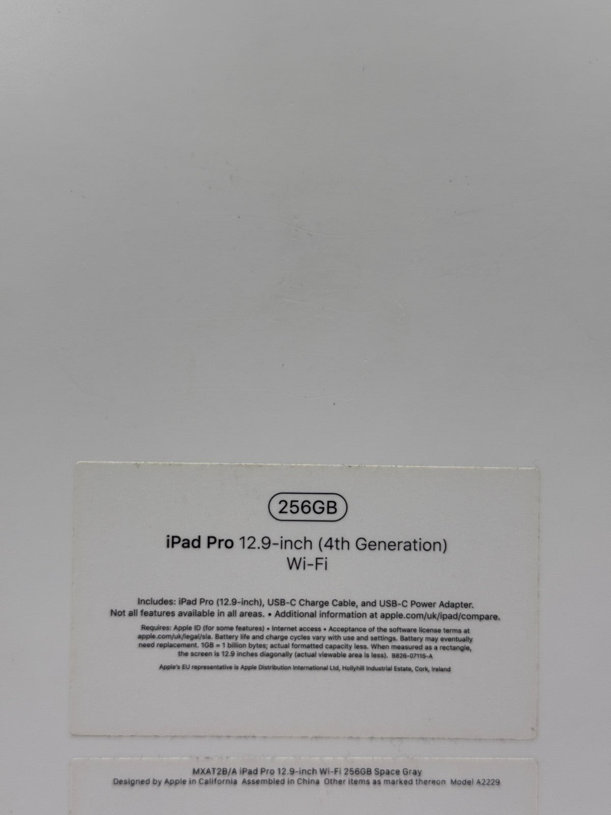 Apple Ipad Pro 4th Generation 256GB Wi-Fi 12.9 Space Gray Boxed Warranty