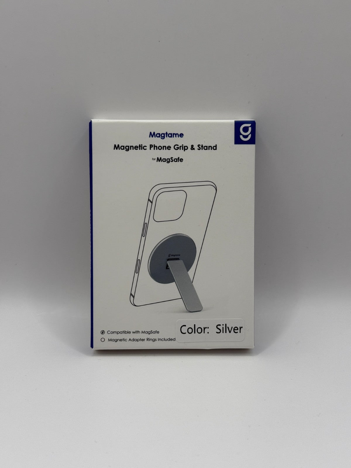 Magtame Magnetic Phone Stand Grip Double Sided Strong Magnetic Holder Silver New