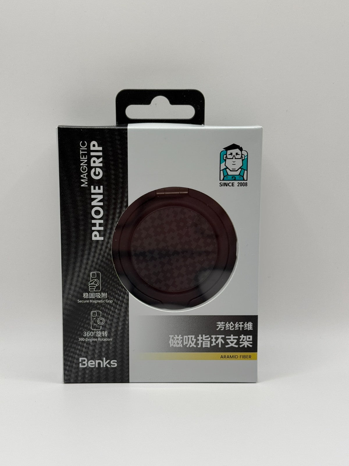 Benks ArmorPop Phone Grip & Stand Aramid Fiber Magnetic Black Sealed New
