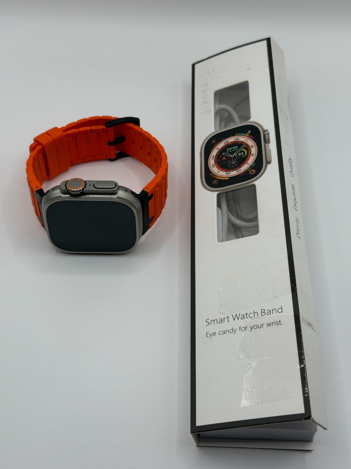 Apple Watch Ultra 1 49mm Titanium & Ceramic Case Orange Strap Warranty