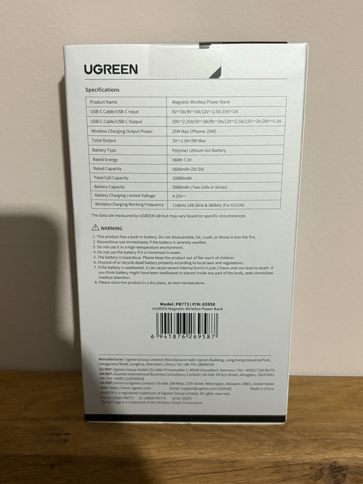 UGREEN MagFlow MagSafe Power Bank Qi2 25W Wireless Fast Charging 10000mAh