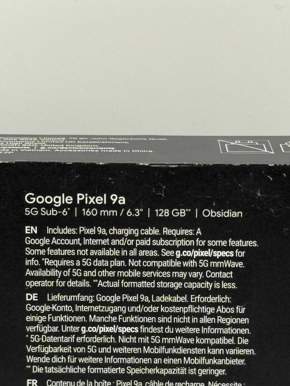 Google Pixel 9A 5G 128GB Obsidian Unlocked Brand New Sealed Warranty UK