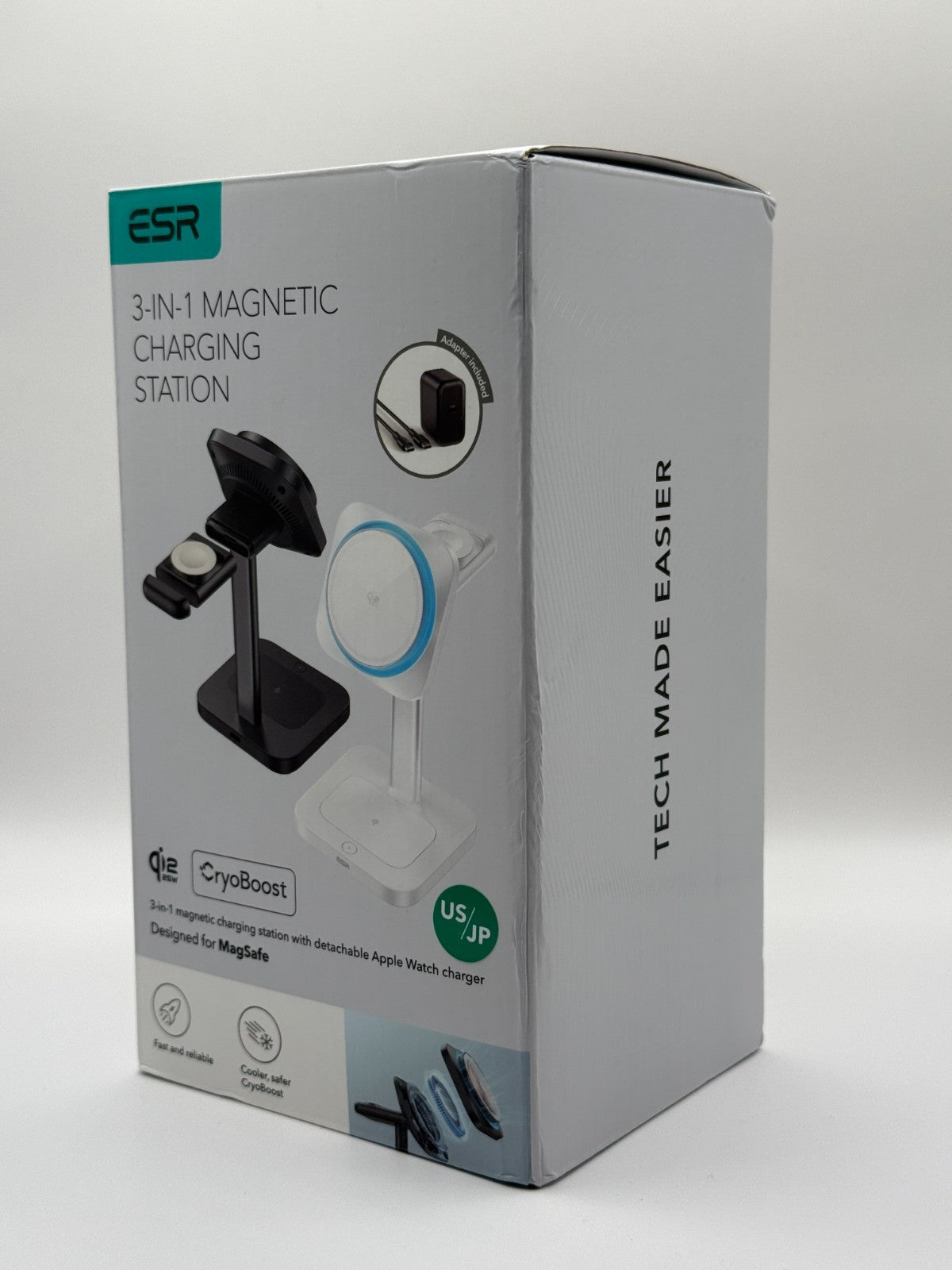 ESR 3 in 1 Wireless Charging Station CryoBoost 25W iPhone Watch AirPods Black