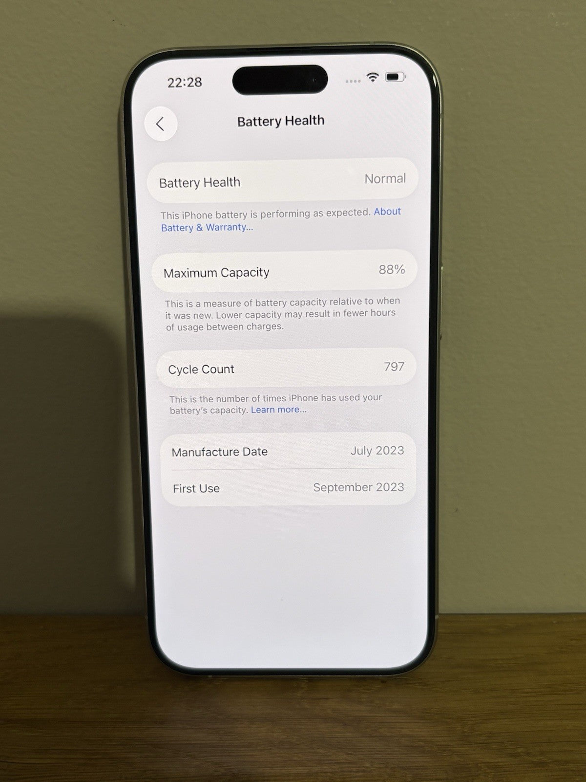 Apple iPhone 15 Pro 128GB (0413723) White Titanium Unlocked Warranty Excellent