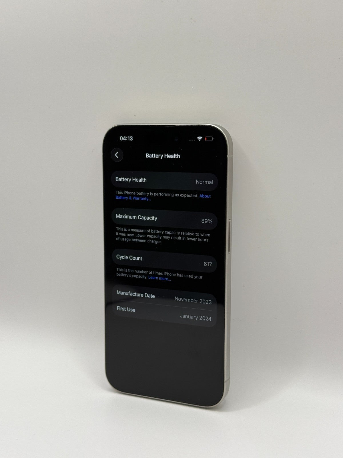 Apple Iphone 15 Pro 5G 128GB White Titanium Unlocked Warranty Excellent 89% Batt