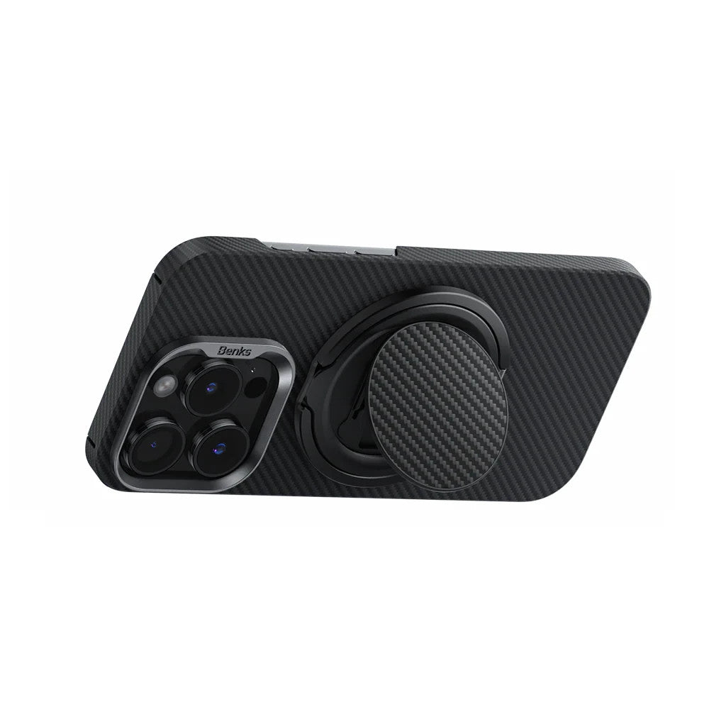 Benks ArmorPop Phone Grip & Stand Aramid Fiber Magnetic Black Sealed New