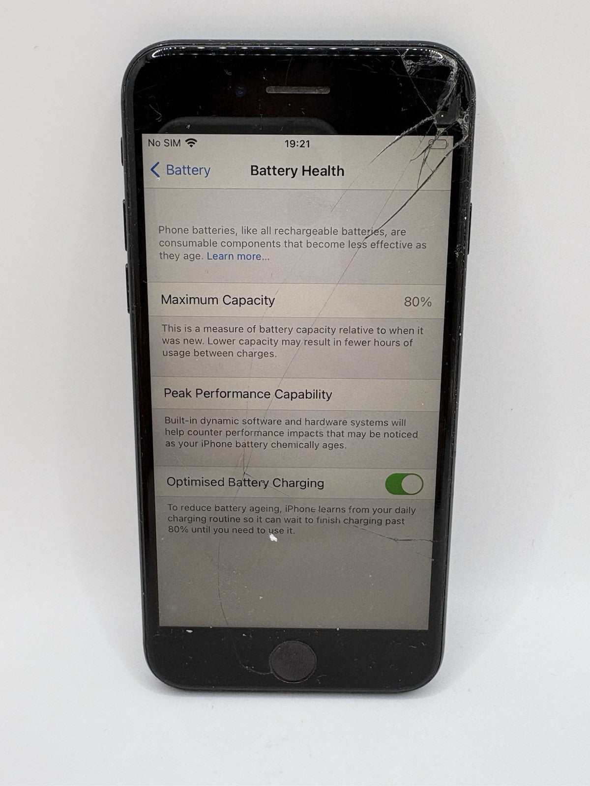 Apple iPhone SE 2nd Gen 64GB Black Unlocked A2296 Cracked & Home Button Broke