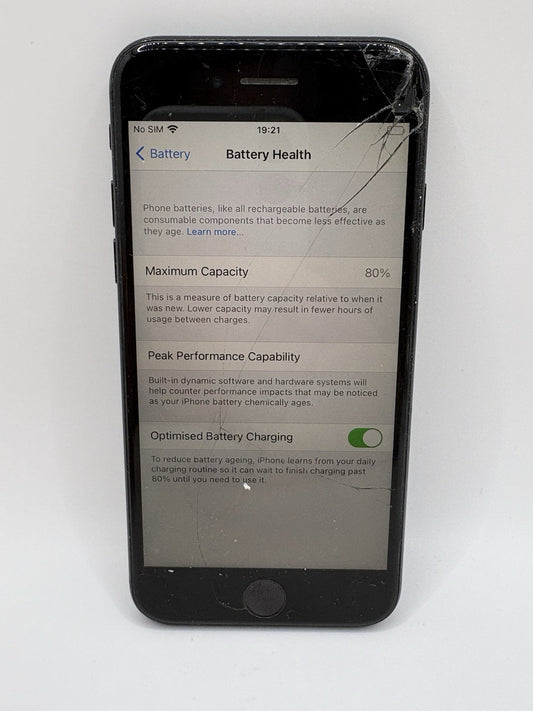 Apple iPhone SE 2nd Gen 64GB Black Unlocked A2296 Cracked & Home Button Broke