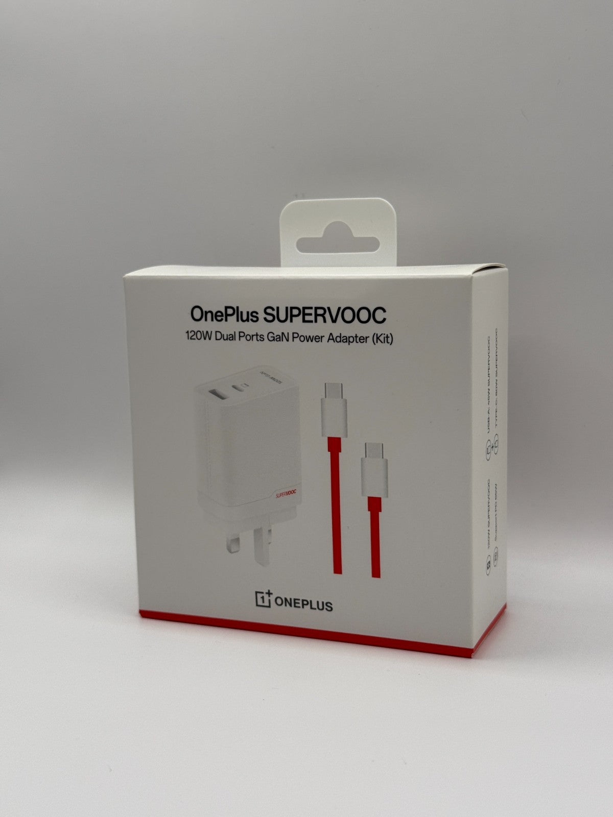OnePlus Supervooc 120W Dual Ports GaN Power Adapter Kit White UK Version New