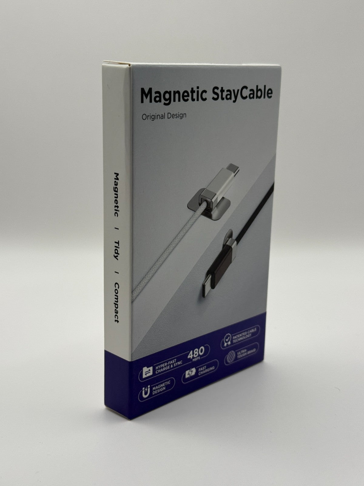 Magtame Magnetic USBC To C Cable Coiled 1.5M Flexible Cord 60W 480Mbps White New