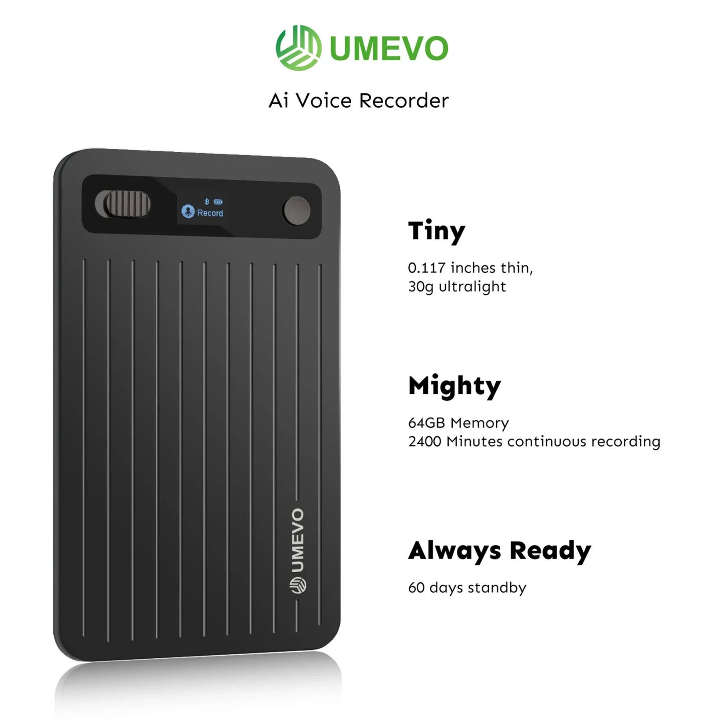 Umevo Note Plus Magnetic AI Powered Voice Recorder Opened Never Used Rose Gold