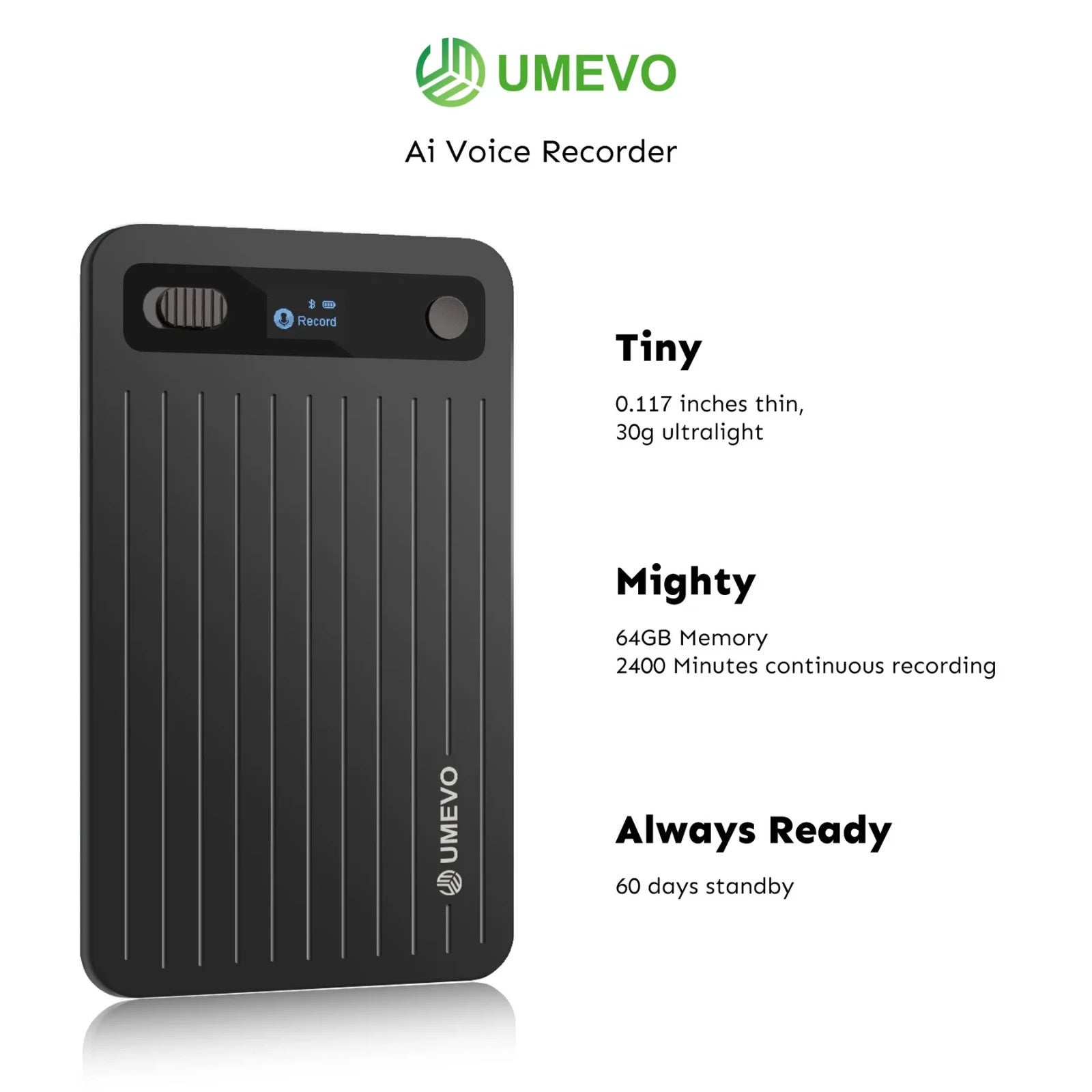 Umevo Note Plus Magnetic AI Powered Voice Recorder Opened Never Used Rose Gold