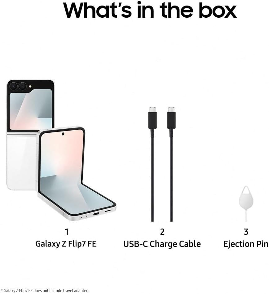 Samsung Galaxy Z Flip7 FE AI Phone 256GB 8GB White Unlocked Brand New Sealed
