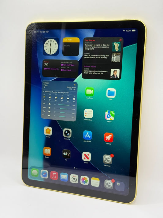 Apple Ipad A16 128GB Wifi 10.9in Yellow Boxed Excellent Condition Warranty