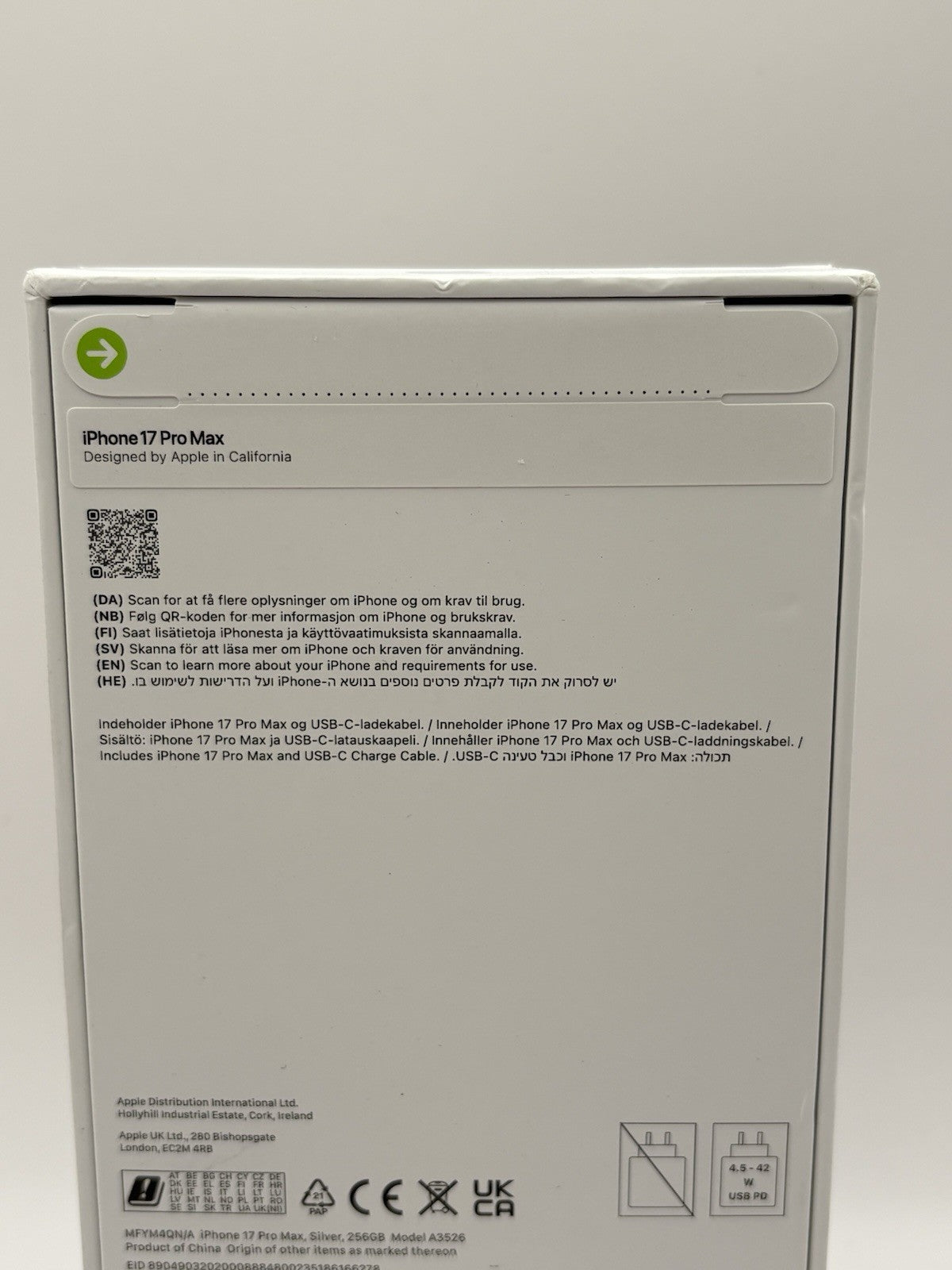 Apple iPhone 17 Pro Max 256GB Silver 5G Brand New Sealed Boxed Unlocked Warranty