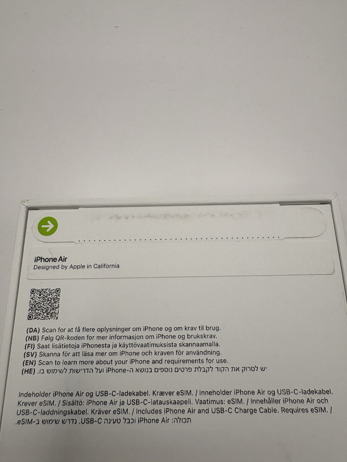 Apple iPhone Air 256GB Space Black 6.5'' 5G Unlocked Brand New Sealed Warranty
