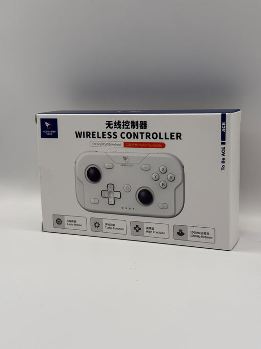 AceGamer T50 Wireless Pocket Controller White Opened Never Used Pc Mac Mobile NS
