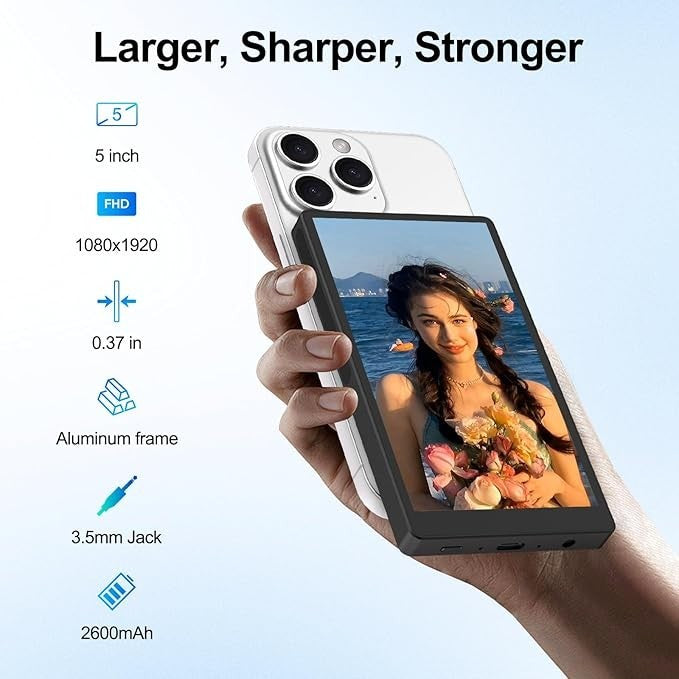 MAGEX M5 5” Slim Phone Vlog Selfie Monitor Screen for iPhone & Android Magnetic