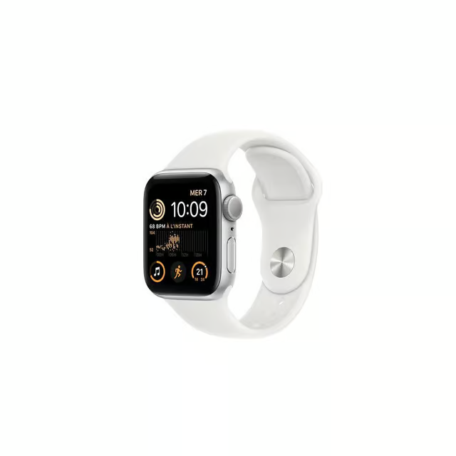 Apple Watch SE 2nd Gen 40mm Silver Aluminium with White Band Scratch On Screen
