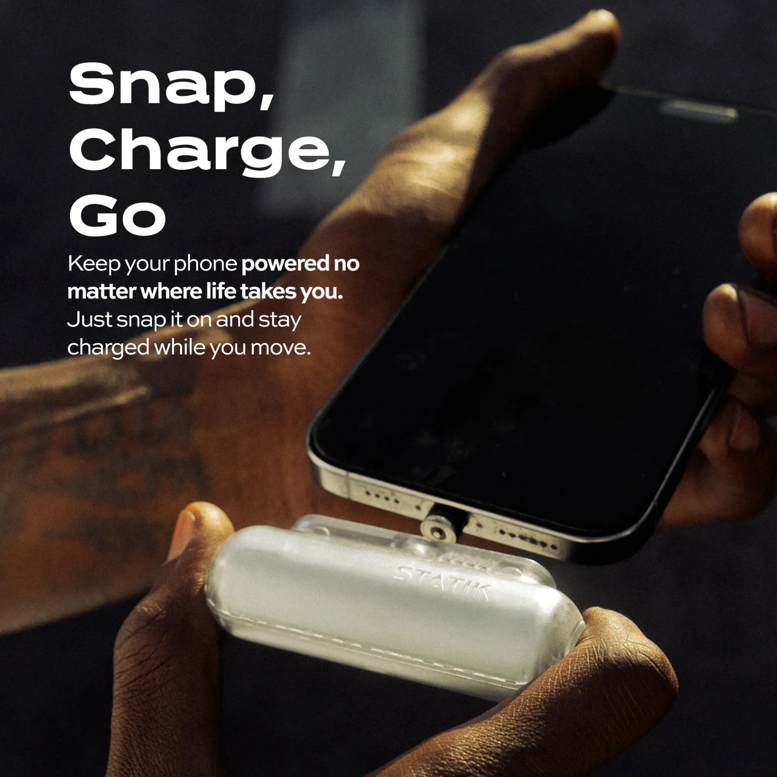Statik Snap N Charge Compact 3.200Mah Magnetic Power Bank Opened Never Used