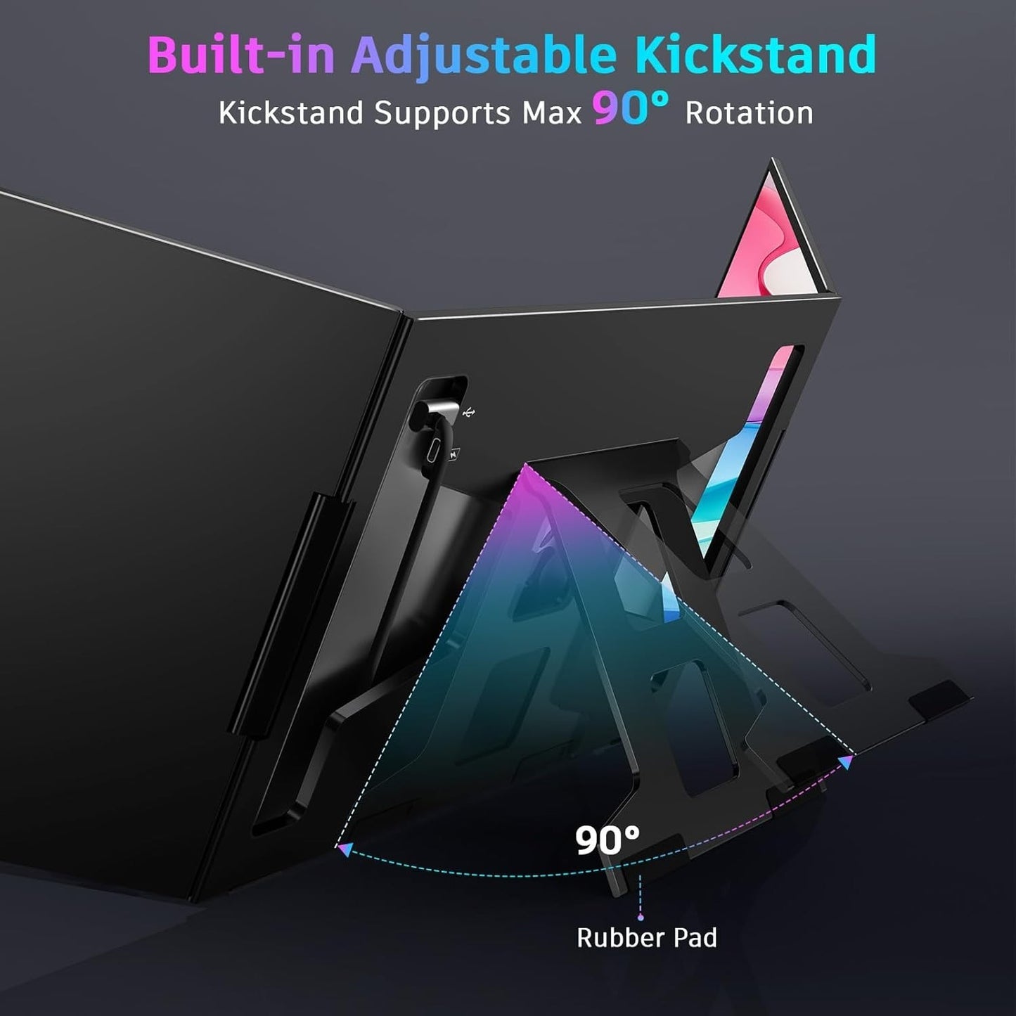 QQH Z80 Portable Dual Monitor Setup For Notebooks Dual 1080P Full HD Ips Led