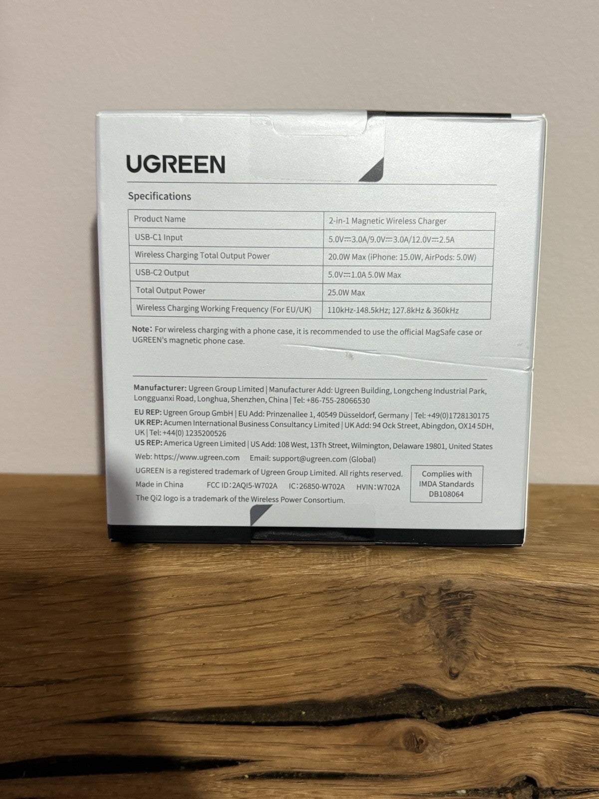 UGREEN MagSafe Charger Compatible 15W Wireless Stand 2in1 Magnetic iPhone