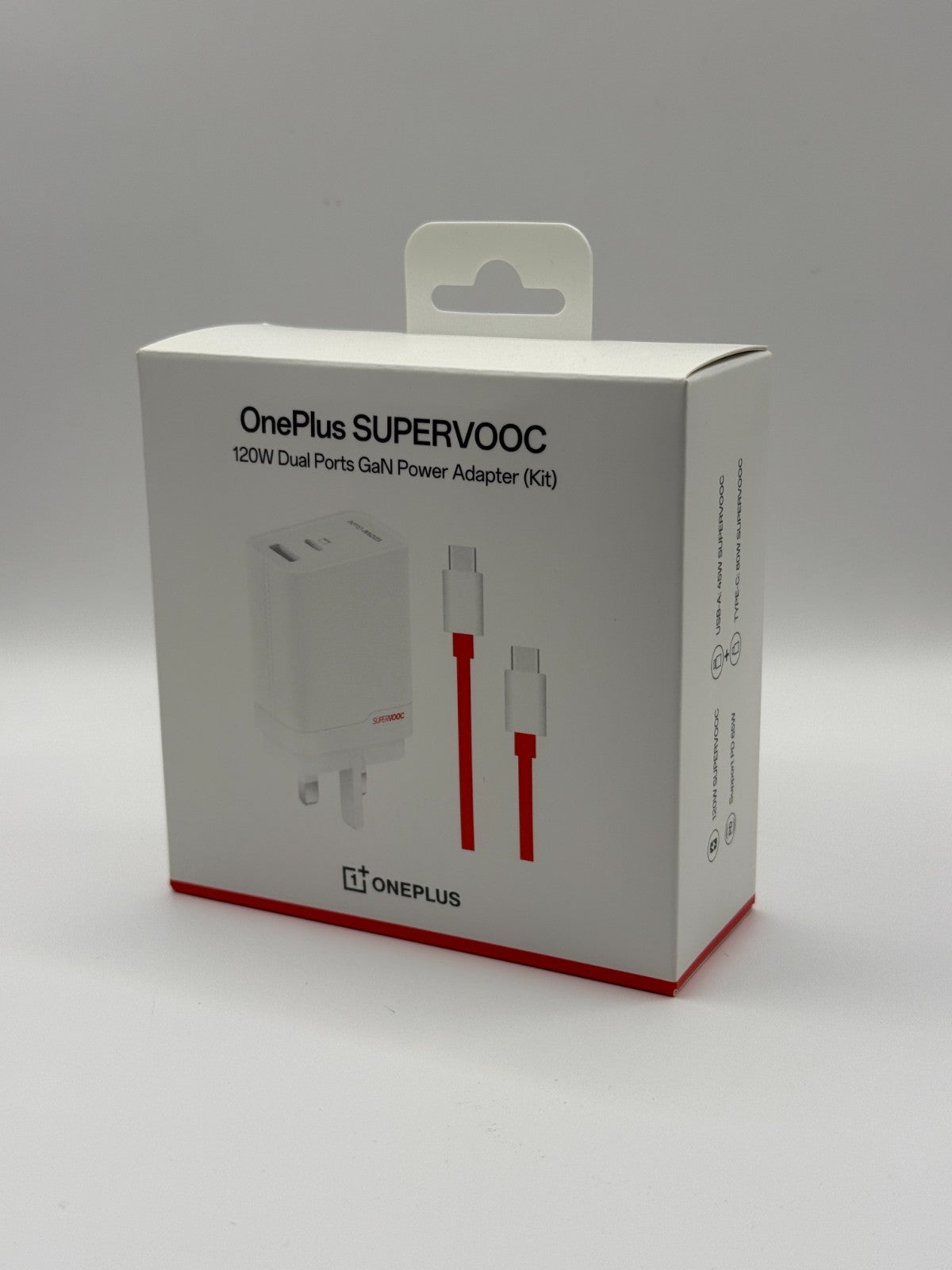 OnePlus Supervooc 120W Dual Ports GaN Power Adapter Kit White UK Version New
