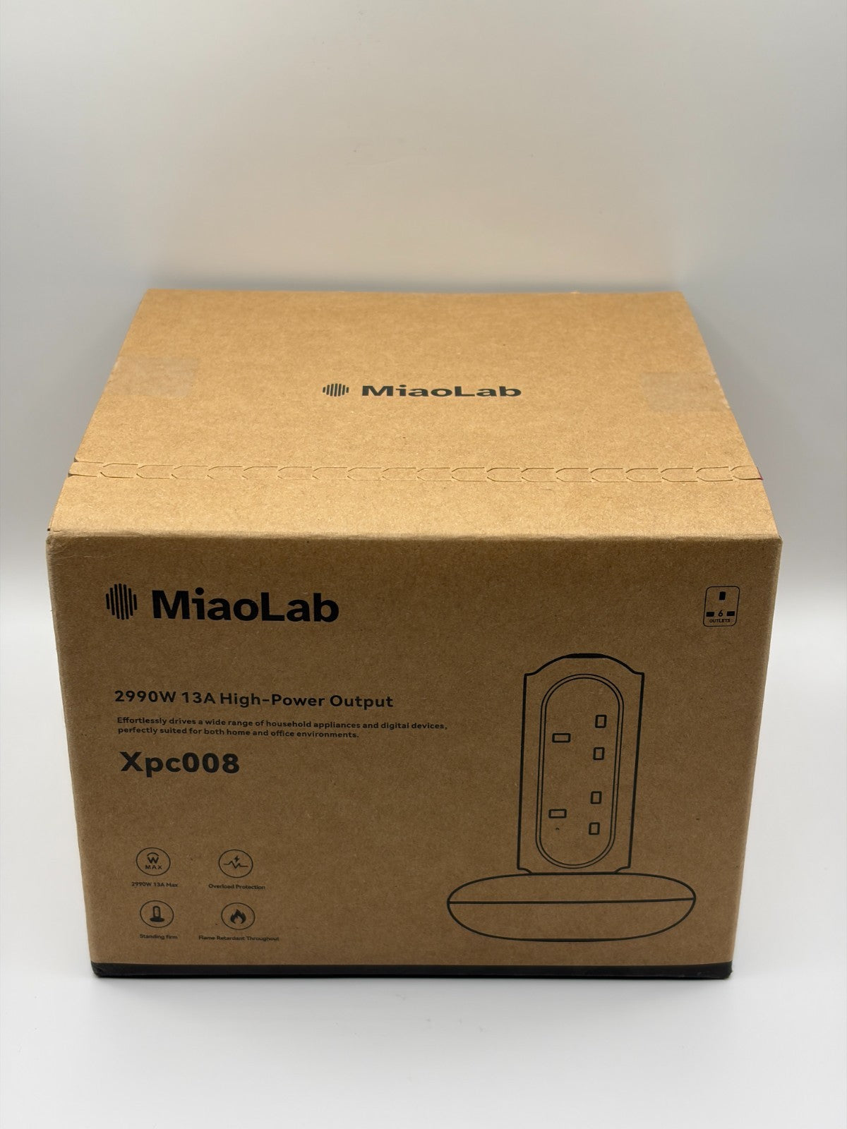 MiaoLab XPC008-UK Tower Power Strip with 6 AC 2990W Brand New Sealed