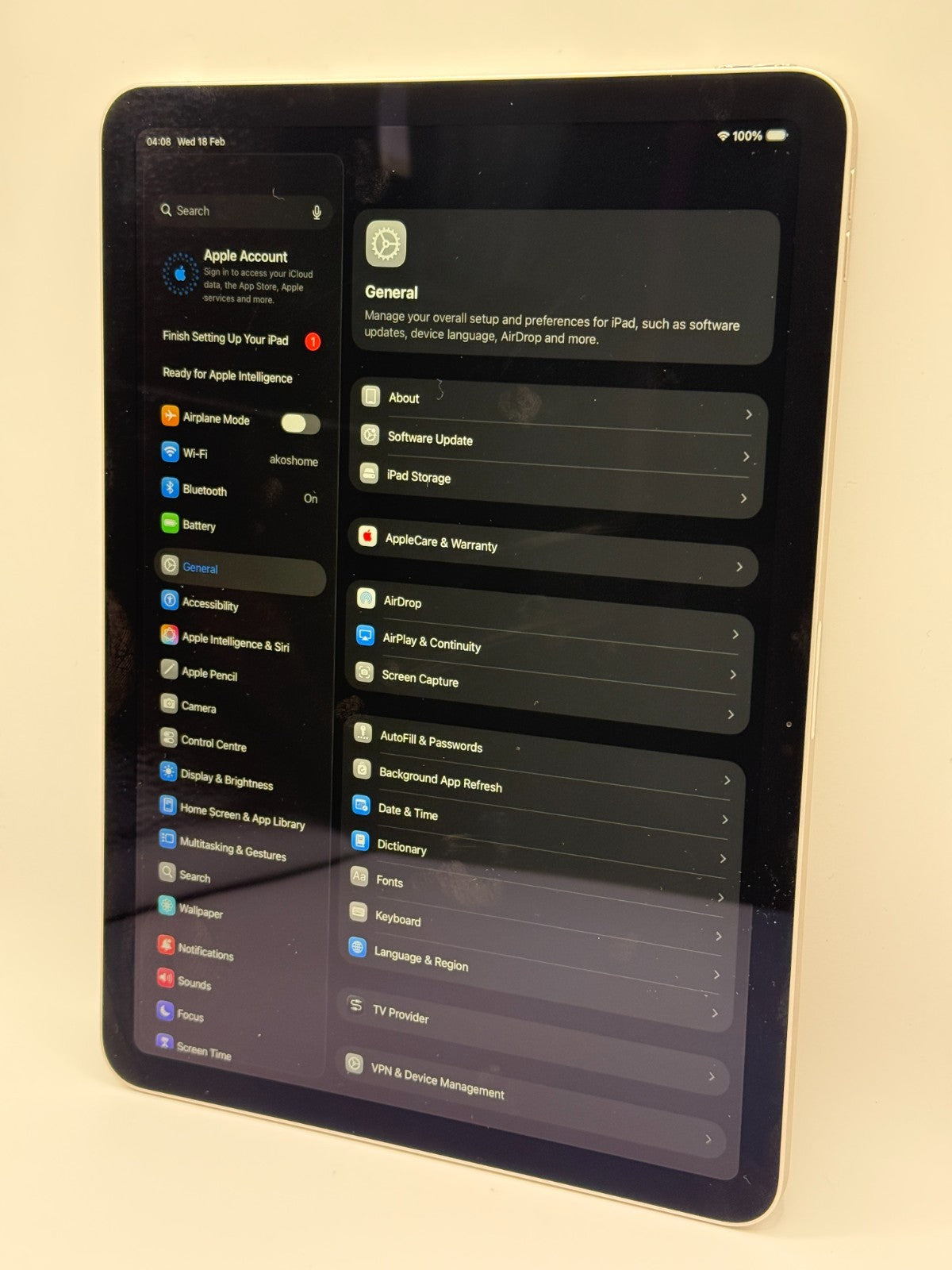 Apple Ipad Air 11" M3 128GB Wifi Starlight Boxed Warranty Excellent Condition