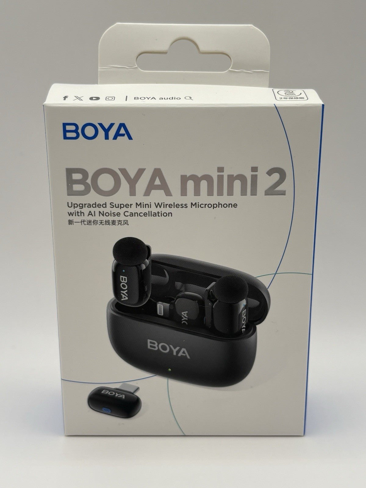 BOYA Mini 2 C-Type 30H Microphone for iPhone 15/16/17 + Android - Black Boxed
