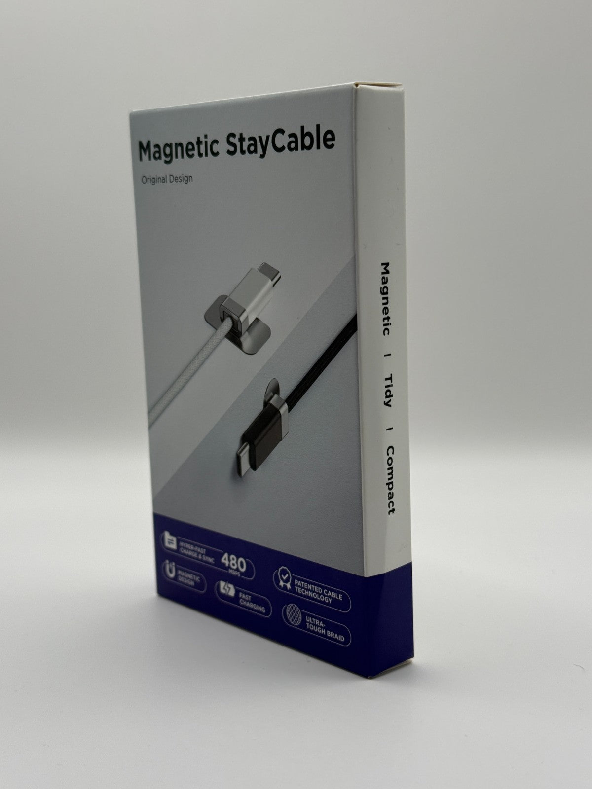 Magtame Magnetic USBC To C Cable Coiled 1.5M Flexible Cord 60W 480Mbps White New