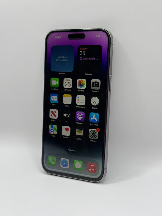 Apple Iphone 14 Pro Max 5G 128GB Purple Good Condition Unlocked 86% Battery