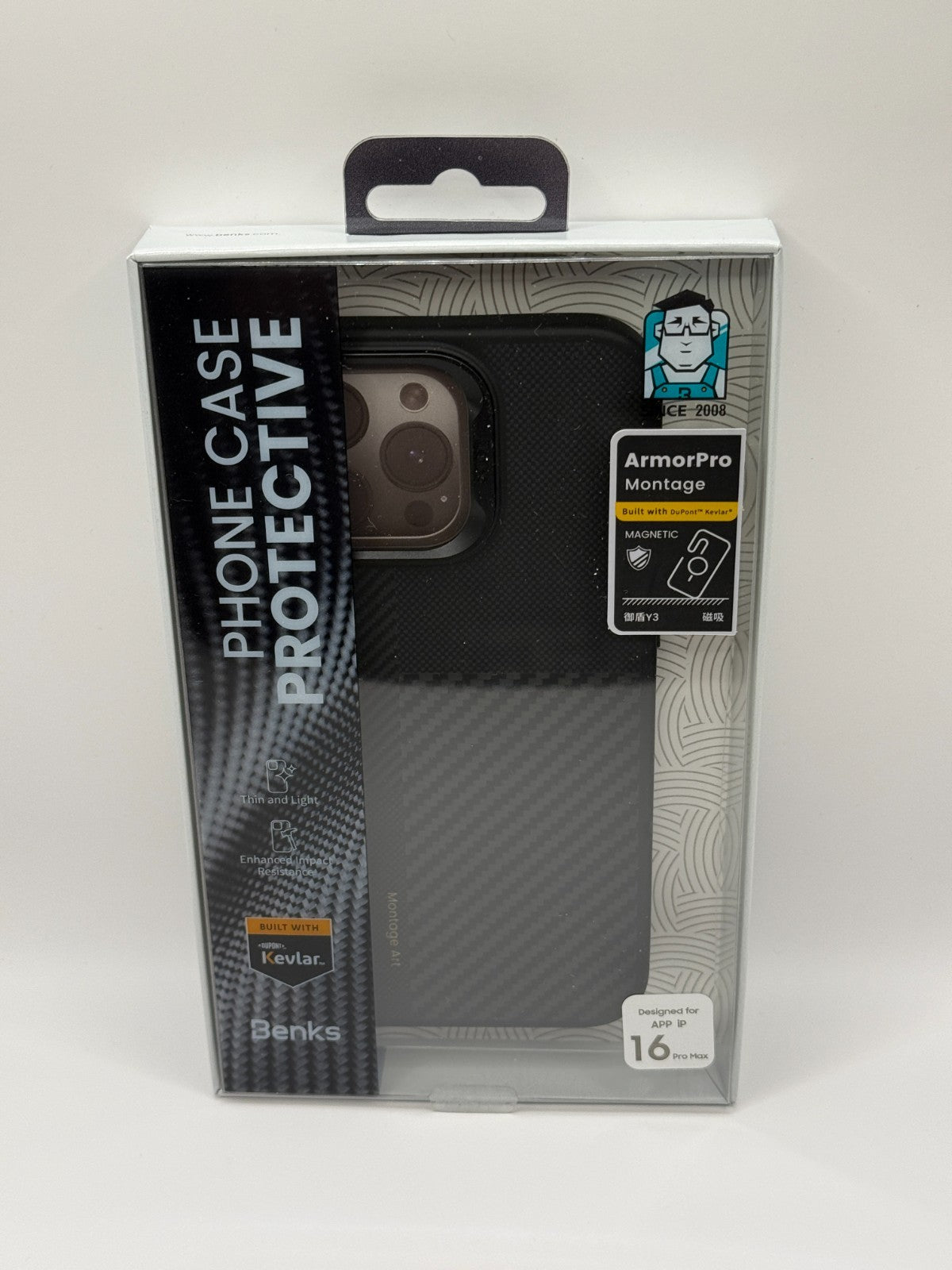 Benks ArmorPro Montage Black Iphone 16 Pro Max With Camera Control Magnetic