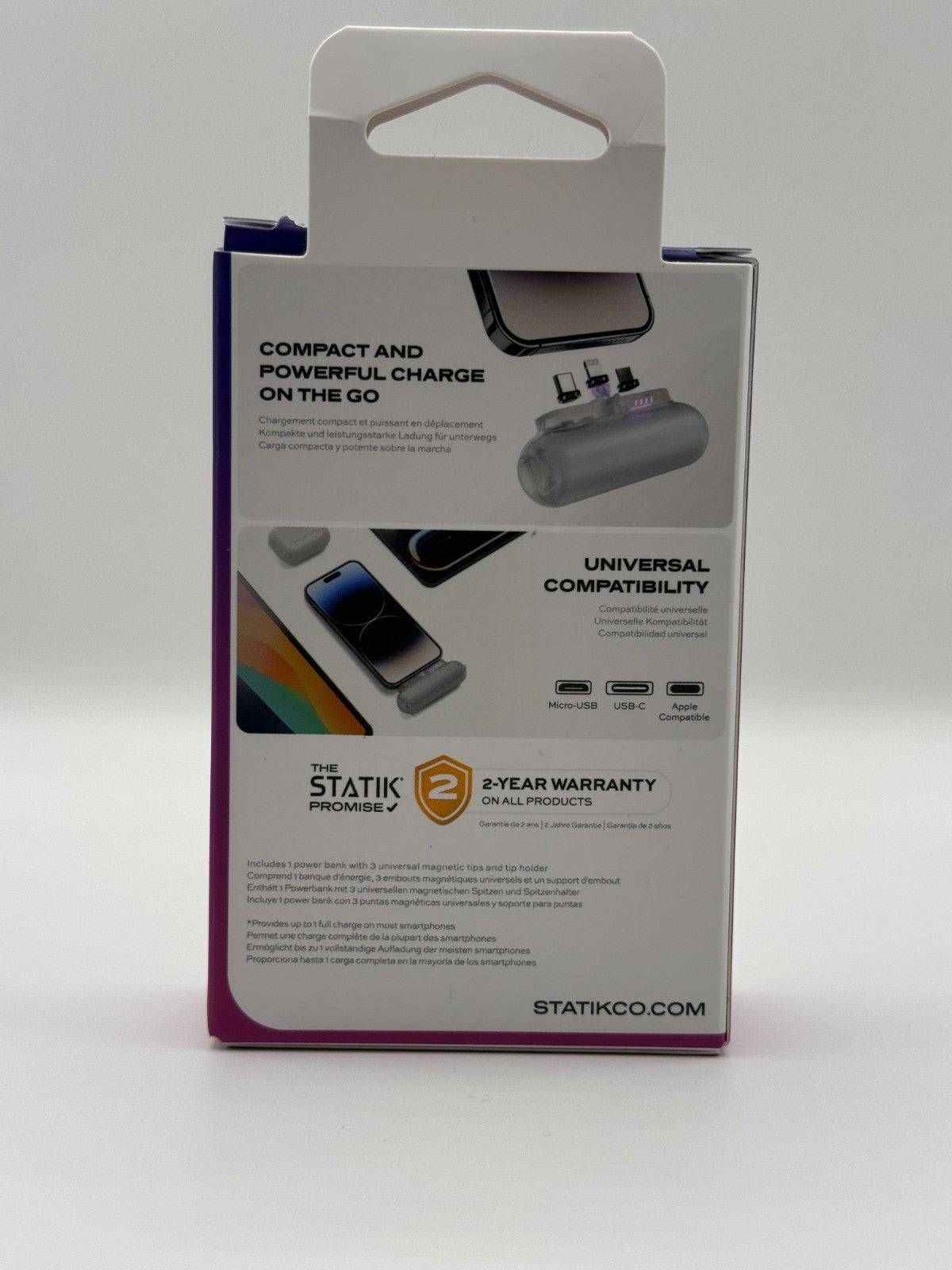 Statik Snap N Charge Compact 3.200Mah Magnetic Power Bank Opened Never Used